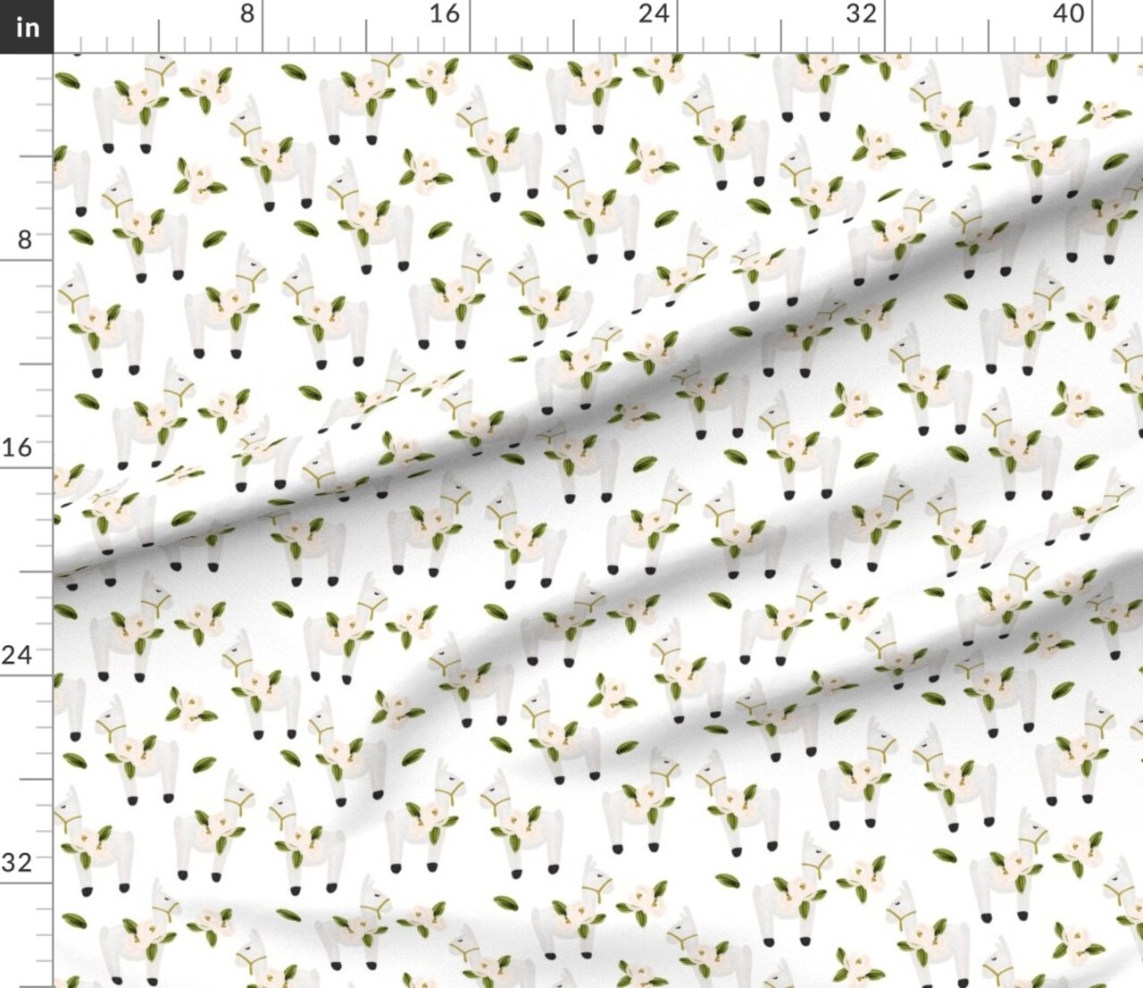 Floral Llamas Llama Flowers Watercolor Alpaca Custom Printed Fabric by Spoonflower Various Fabrics by the Yard or Fat Quarter